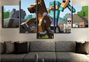 Minecraft Wall Murals 5 Pieces Canvas Painting Game Poster Minecraft Wall Art Home