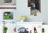 Minecraft Wall Murals Dropwow Cartoon 3d Vivid Minecraft Wall Stickers for Kids Rooms Art