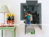 Minecraft Wall Murals Wall Stickers Wall Decals Style My World Steve Chisel Wall Pvc Wall