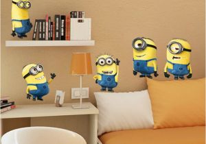 Minion Wall Mural Cute Small Man Wall Stickers for Kids Room Home Decorations 1404