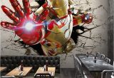 Minion Wall Mural Uk 3d Stereo Custom Lo Otive Murals Iron Man Broken Wall