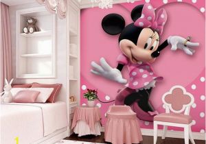 Minnie Mouse Murals Pink Minnie Mouse Heart Dot Wallpaper Wall Decals Wall Art Print Mural