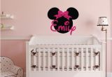 Minnie Mouse Wall Murals Minnie Mouse Wall Decals Girl Name Wall Decal Custom Name Wall