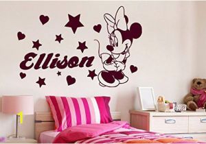 Minnie Mouse Wall Murals Minnie Mouse Wall Decals Girl Personalized Name Decal Vinyl Star