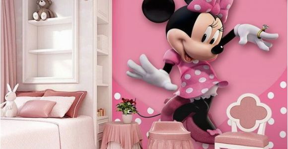 Minnie Mouse Wall Murals Uk Pink Minnie Mouse Heart Dot Wallpaper Wall Decals Wall Art Print Mural