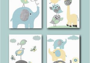 Minted Childrens Wall Murals Gray Blue Yellow Mint Baby Boy Nursery Prints Kids Art for