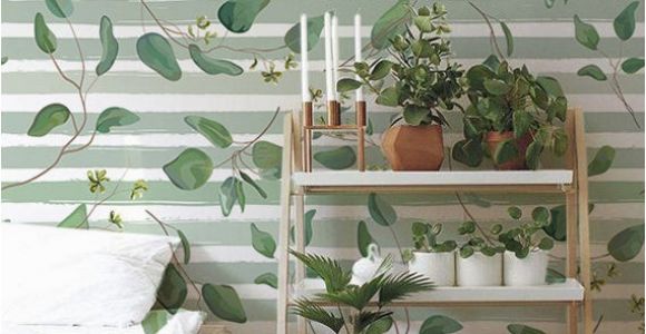 Minted Wall Mural Reviews Mint Leaf Stripes Removable Wallpaper Floral Wall Mural Leaves Wall Decor Peel and Stick Removable Reusable Repositionable Maf081