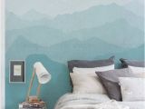 Minted Wall Mural Reviews Mountain Mural Wallpaper Grayish Mint Winter Mountain Mural Ombre Mountain Extra Wall Art Peel and Stick Wall Mural