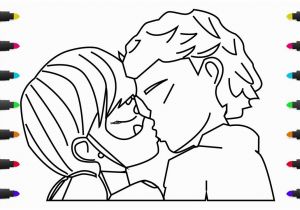Miraculous Ladybug and Cat Noir Coloring Pages Miraculous Ladybug Kiss Cat Noir Coloring Pages for Kids
