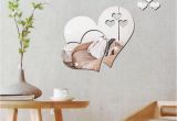 Mirror Murals Walls 2018 3d Mirror Love Hearts Wall Sticker Decal Diy Home Room Art