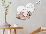 Mirror Murals Walls 2018 3d Mirror Love Hearts Wall Sticker Decal Diy Home Room Art