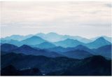 Misty Mountain Wall Mural Misty Mountain Wallpaper Foggy Mountain Silhouette Wall