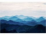 Misty Mountain Wall Mural Misty Mountain Wallpaper Foggy Mountain Silhouette Wall