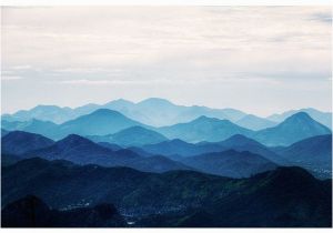 Misty Mountain Wall Mural Misty Mountain Wallpaper Foggy Mountain Silhouette Wall