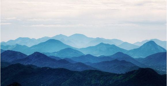 Misty Mountain Wall Mural Misty Mountain Wallpaper Foggy Mountain Silhouette Wall