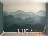 Misty Mountain Wall Mural Mountain Mural Nursery Wall