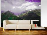 Misty Mountain Wall Mural Mountain Wallpaper Mural for Living Room Nature Landscape Wall Decal Mountains Wall Mural for Bedroom Custom Home Mural Sku