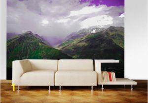 Misty Mountain Wall Mural Mountain Wallpaper Mural for Living Room Nature Landscape Wall Decal Mountains Wall Mural for Bedroom Custom Home Mural Sku