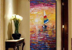 Modern Abstract Wall Murals 2019 Hand Painted Sunset Landscape Oil Painting Canvas Modern Abstract Seascape Painting Wall Art Decoration Home Gift From Chinaart2013
