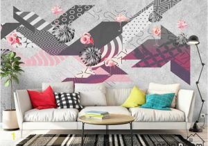 Modern Abstract Wall Murals Flamingo Abstract Geometric Minimalism Modern Wallpaper Wall