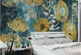 Modern Art Wall Mural Fantasy Fresh Blue Background Abstract Floral Pattern Gesang