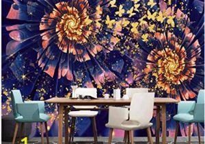 Modern Art Wall Murals Modern Dreamy Golden butterfly Flower Wall Murals