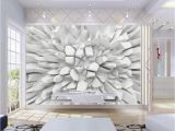 Modern Family Wall Mural Beibehang White 3d Radiant Stone Wallpaper Custom Wall Mural