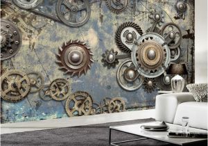 Modern Family Wall Mural Wallpaper Modern Retro Mechanical Gear 3d Wall Murals Ktv Bar