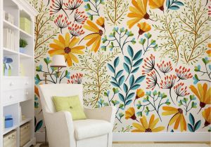 Modern Wall Mural Ideas Removable Wallpaper Colorful Floral