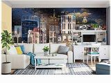 Modern Wall Murals Designs Amazon Murwall City Wallpaper Dark Cityscape Wall Mural