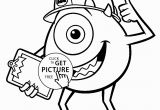 Monster Inc Coloring Pages to Print Mike From Monster Inc Coloring Pages for Kids Printable