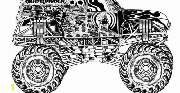 Monster Truck Coloring Pages Printable Grave Digger Coloring Pages