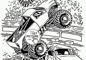 Monster Truck Coloring Pages Printable Smashing Monster Truck Jam Coloring Page for Kids