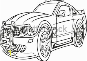 Monster Truck Police Car Coloring Page Cartoon Contour Illustration Monster Truck Police Stock