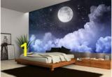 Moon and Stars Wall Mural Details About Night Sky Moon Clouds Dark Stars Wall Mural