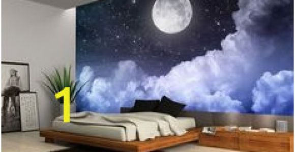 Moon and Stars Wall Mural Details About Night Sky Moon Clouds Dark Stars Wall Mural