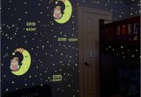 Moon and Stars Wall Mural Luminous Sticks Owl Moon Stars 3d Wallpaper Wall Stickers