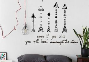 Moon and Stars Wall Mural Text Quotes Aim for the Moon Wall Art Sticker Mural Decal