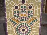 Mosaic Tile Wall Murals Mosaic Hamsa Handmade Mosaic ornament Wall Art Hand Of Fatima Hamsa