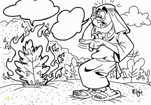 Moses &amp; the Burning Bush Coloring Pages Moses and the Burning Bush Cartoon & Coloring Page Free