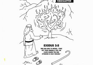 Moses &amp; the Burning Bush Coloring Pages Moses Burning Bush Coloring Page W Verse