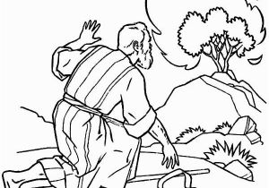 Moses &amp; the Burning Bush Coloring Pages Moses Listen to God Through Burning Bush Coloring Pages