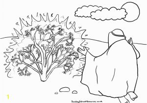Moses &amp; the Burning Bush Coloring Pages Sunday School Coloring Page Moses Burning Bush