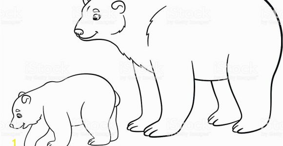 Mother and Baby Animal Coloring Pages Coloring Pages Mother Polar Bear with Her Baby Stock Vector Art