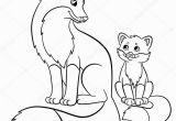 Mother and Baby Animal Coloring Pages Coloring Pages Wild Animals Mother Fox with Her Little Cute Baby
