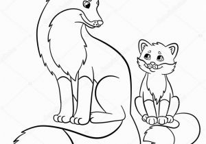 Mother and Baby Animal Coloring Pages Coloring Pages Wild Animals Mother Fox with Her Little Cute Baby