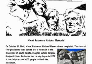 Mount Rushmore Coloring Page October Worksheets and Coloring Pages