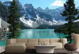 Mountain Lake Wall Mural Azure Blue Lake Banff Rocky Mountain 3d Full Wall Mural