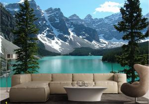 Mountain Lake Wall Mural Azure Blue Lake Banff Rocky Mountain 3d Full Wall Mural