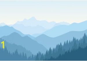 Mountain Morning Wall Mural Beautiful Morning In the Blue Mountains Vector Illustration